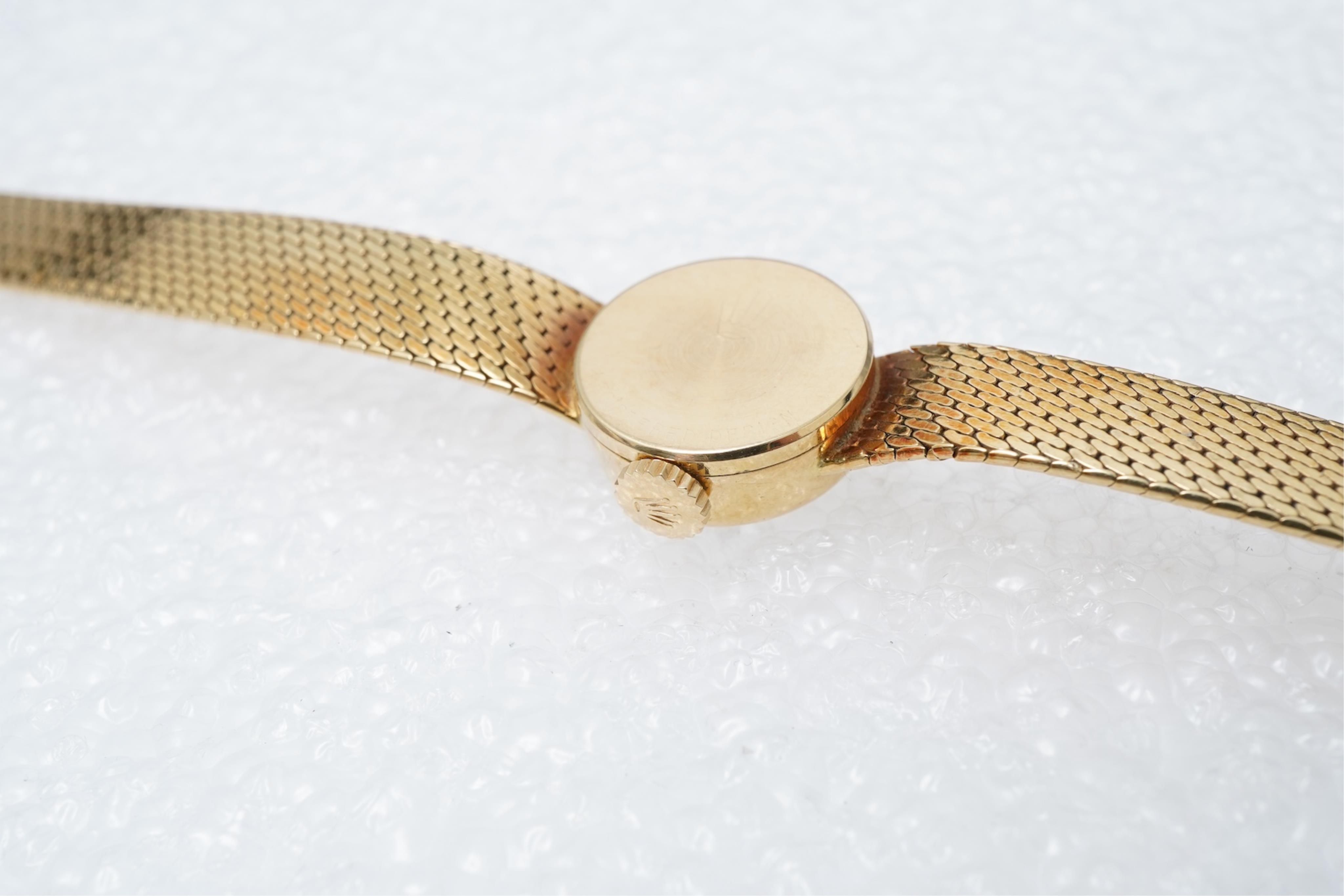 A lady's early 1970's 18ct gold Rolex Orchid manual wind dress wrist watch